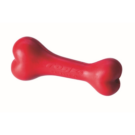 Image rogz Игрушка для собак &quot;Кость из литой резины большая&quot; Da Bone Rubber Chew Toy (Оранжевый)