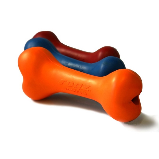 Image rogz Игрушка для собак &quot;Кость из литой резины большая&quot; Da Bone Rubber Chew Toy (Лайм)