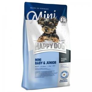 Image сухой корм Happy Dog Supreme Young Mini Baby & Junior для щенков с птицей и лососем - 4 кг