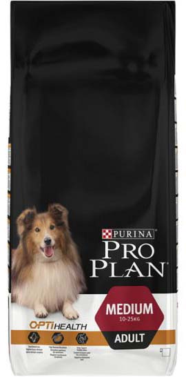 Image purina Pro Plan Сухой корм для взрослых собак средних пород с курицей и рисом Medium Adult Opti Health (1,5 кг)