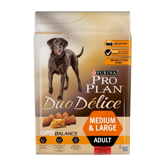 Image purina Pro Plan Сухой корм для взрослых собак с говядиной и рисом Duo Delice Beef with Rice (10 кг)