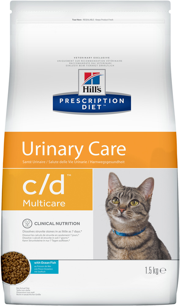 Image сухой корм Hills Prescription Diet c/d Feline Multicare with Ocean Fish диета для кошек 1,5 кг