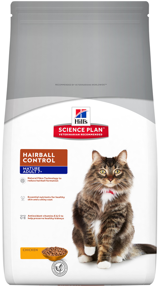 Image сухой корм для кошек Hills Science Plan Feline Mature Adult 7+ Hairball Control Chicken dry 1,5 кг