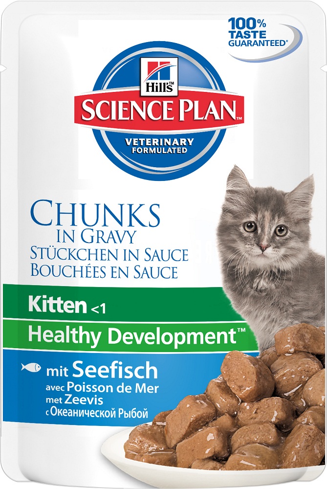 Image влажный корм для кошек Hills Science Plan Feline Kitten Healthy Development with Ocean Fish Pouch 0,085 кг