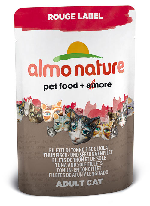 Image влажный корм для кошек Almo Nature Rouge label Adult Cat with Chicken Fillet & Cheese 0,055 кг