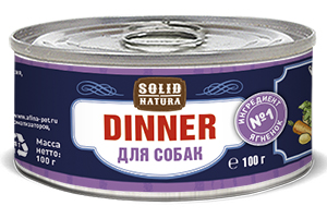 Image влажный корм для собак Solid Natura Dinner Ягненок 0,1 кг