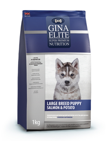 Image gina ELITE Сухой корм для щенков крупных пород с лососем и картофелем Large Breed Puppy Salmon&Potato (15 кг)