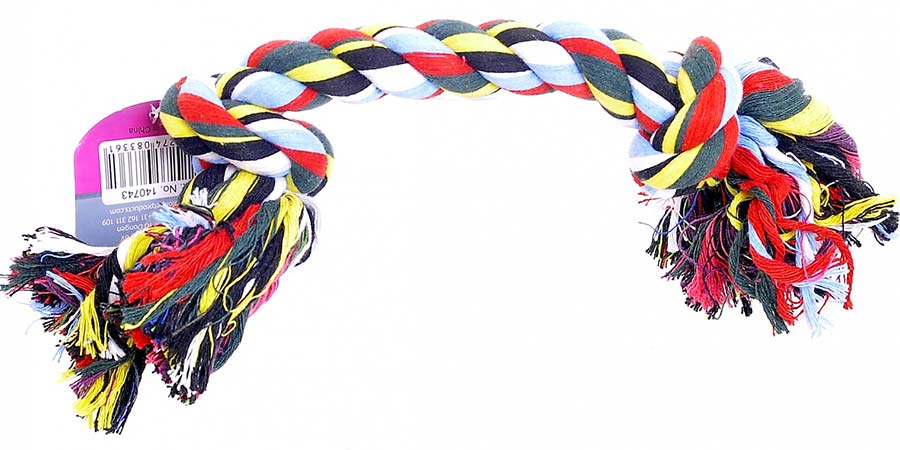 Image papillon Игрушка для собак &quot;Канат с 2 узлами&quot; Cotton Flossy Toy 2 Knots (23 см)