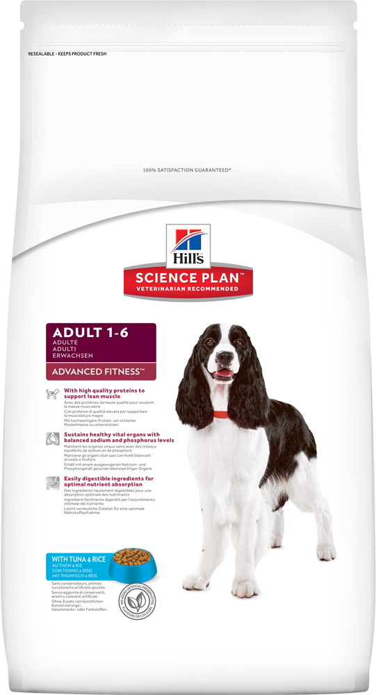 Image сухой корм для собак Hills Science Plan Canine Adult Advanced Fitness with Tuna & Rice 12 кг