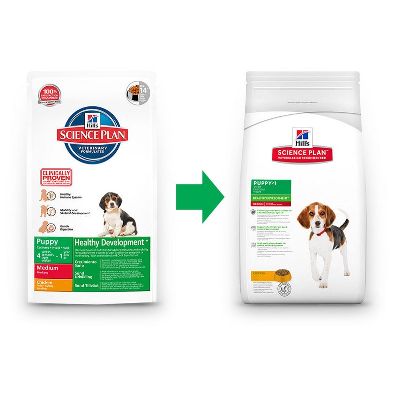 Image hill's Science Plan Сухой корм для щенков средних пород с курицей Puppy Healthy Development Medium with Chicken (1 кг)