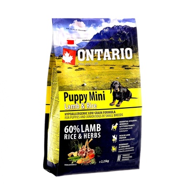 Image ontario Сухой корм для щенков малых пород с ягненком и рисом Puppy Mini Lamb&Rice (6,5 кг)