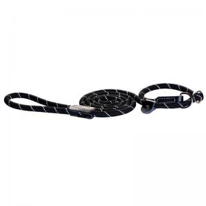 Image поводок удавка для собак ROGZ Rope L-12мм 1,8 м (Черный)