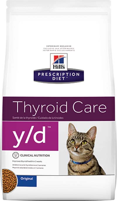 Image hill's Prescription Diet Сухой корм для кошек при лечении гипертериоза Feline y/d Thyroid Care (1.5 кг)