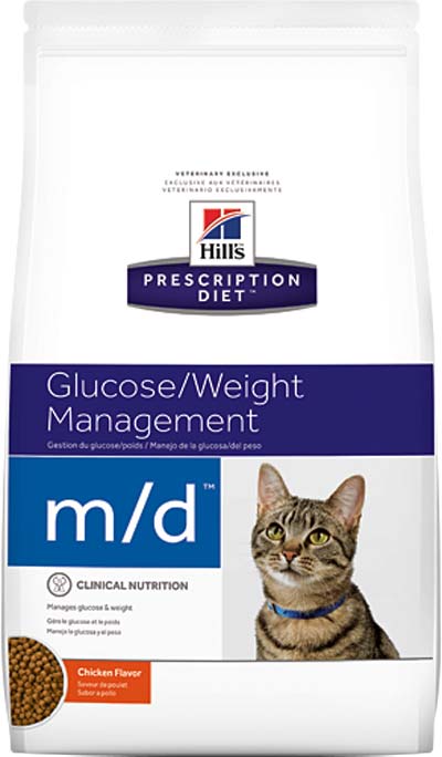 Image hill's Prescription Diet Сухой корм для кошек при лечении сахарного диабета низкокалорийный Feline m/d Glucose/Weight Management (1,5 кг)