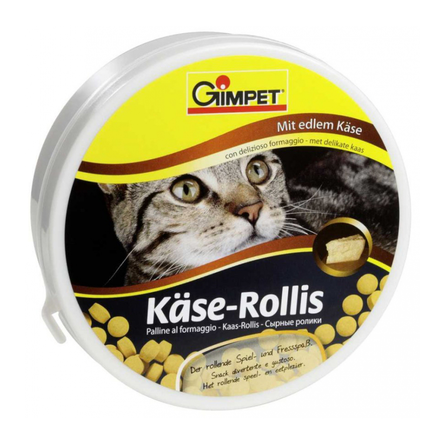 Image gimpet Kase-Rollis Витаминизированное лакомство для кошек (с сыром), 100 таблеток, 50 гр