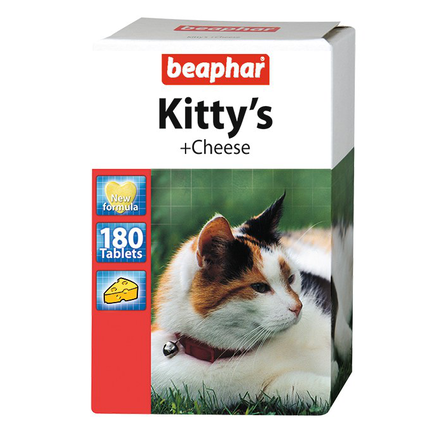 Image beaphar Kitty's And Cheese Кормовая добавка для взрослых кошек (с сыром), 180 таблеток