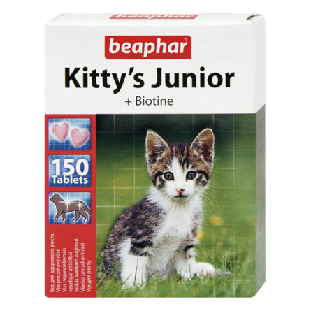 Image beaphar Kitty's Junior Витаминизированное лакомство для котят, 150 таблеток