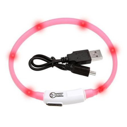 Image flamingo Ошейник с LED подсветкой 35 см розовый