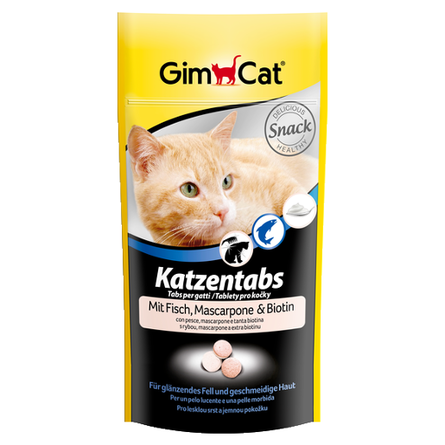 Image gimcat Katzentabs Витаминизированное лакомство для взрослых кошек (с рыбой, маскарпоне и биотином), 40 гр