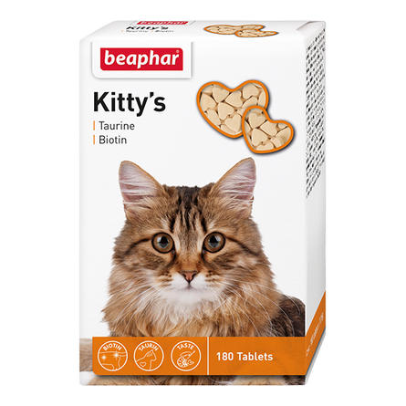 Image beaphar Kitty's Taurin + Biotin Кормовая добавка для кошек (с таурином и биотином), 180 таблеток