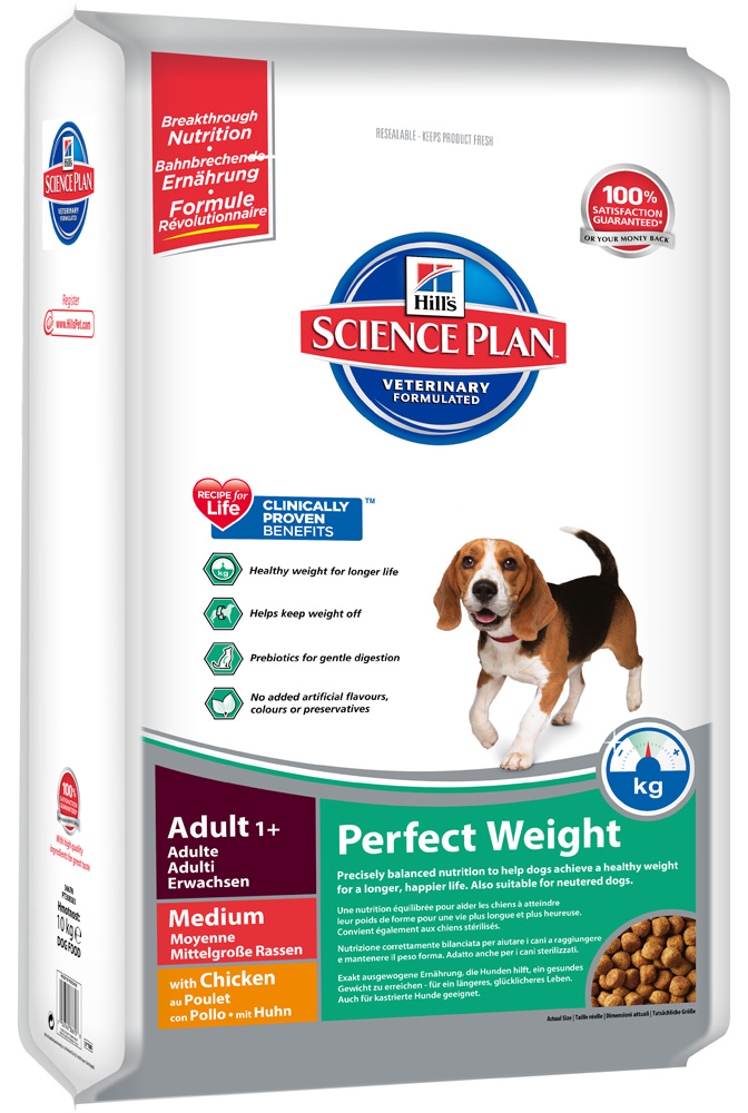 Image сухой корм для собак Hills Science Plan Canine Adult Perfect Weight Medium with Chicken 10 кг