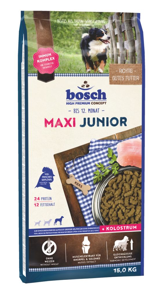 Image сухой корм для щенков Bosch Maxi Junior 15 кг