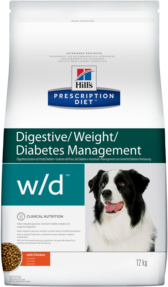 Image сухой корм Hills Prescription Diet w/d Canine Low Fat - Diabetes - Colitis диета для собак 12 кг