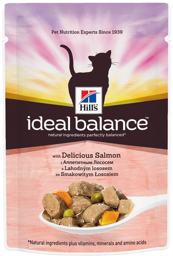 Image влажный корм для кошек Hills Ideal Balance Feline Adult with Delicious Salmon wet 0,085 кг