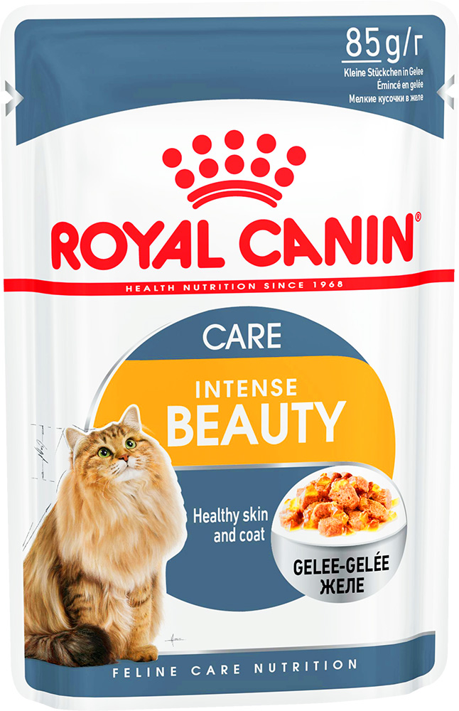 Image влажный корм для кошек Royal Canin Intense Beauty в желе 12 шт 0,085 кг