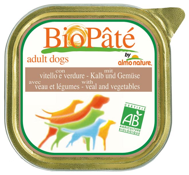 Image влажный корм для собак Almo Nature DailyMenu Bio Pate Adult Dog Veal and Vegetables 0,1 кг