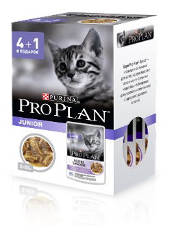 Image влажный корм для кошек Purina Pro Plan Комплект 4+1 Nutri savour Junior пауч 0,85 кг