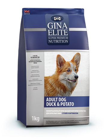 Image gina ELITE Сухой корм для взрослых собак с уткой и картофелем Adult Dog Duck&Potato (15 кг)