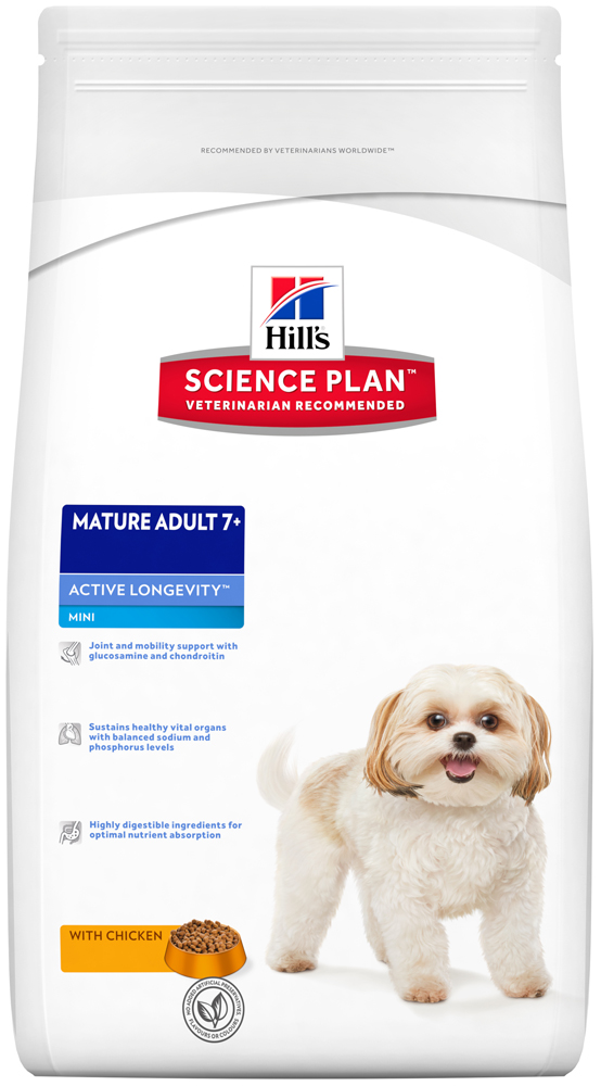 Image сухой корм для собак Hills Science Plan Mature Adult 7+ Mini with Chicken 3 кг