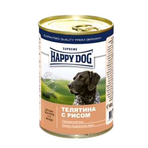 Image влажный корм для собак Happy Dog телятина с рисом 0,4 кг