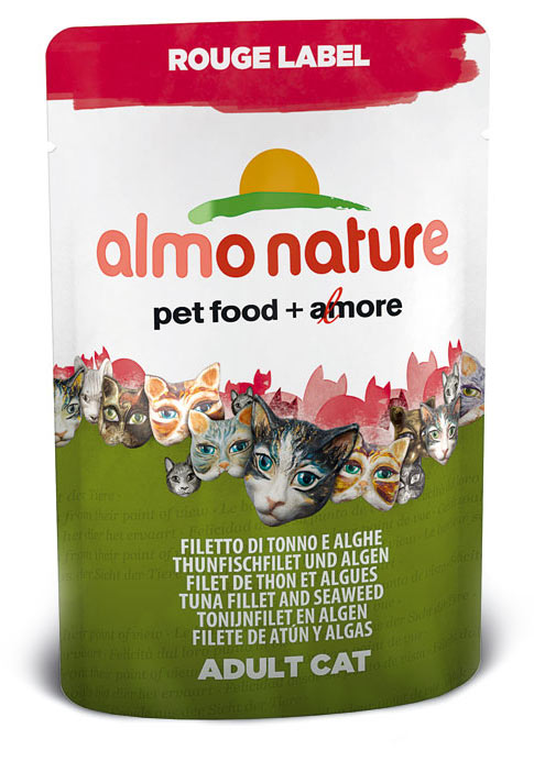 Image влажный корм для кошек Almo Nature Rouge Label Adult Cat with Tuna and Seaweed 0,055 кг