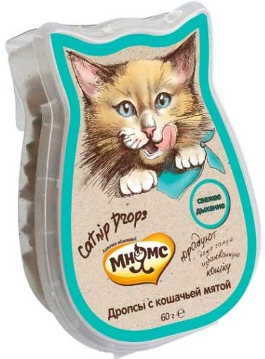 Image мнямс Лакомство для кошек дропсы с кошечьей мятой Catnip Drops (60 г)