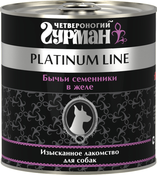 Image влажный корм для собак Четвероногий Гурман Platinum line Бычьи семенники в желе 0,24 кг