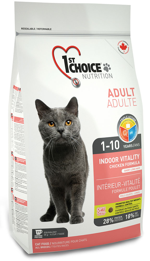 Image сухой корм для кошек 1st Choice Indoor Vitality with Chicken Cat 5,44 кг