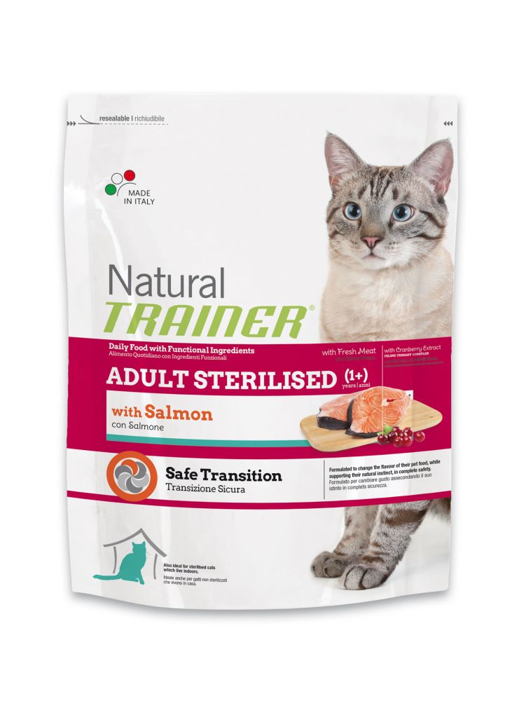 Image сухой корм для кошек Trainer Natural Adult Sterilised Salmon 1,5 кг