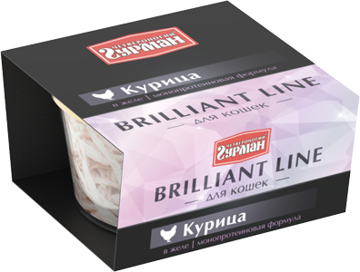 Image влажный корм для кошек Четвероногий Гурман Brilliant line Курица в желе 0,1 кг