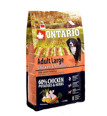 Image ontario Сухой корм для взрослых собак крупных пород с курицей и картофелем Adult Large Chicken&Potatoes (2,25 кг)