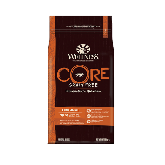 Image wellness Core Сухой беззерновой корм для собак с индейкой и курицей Original (1,8 кг)