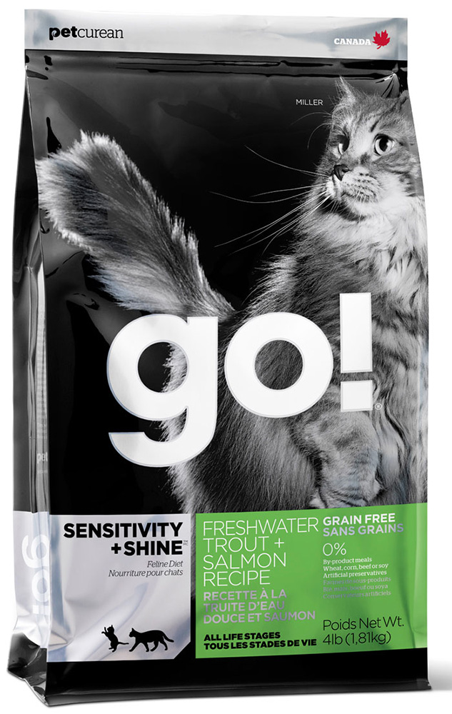 Image сухой корм для кошек Go! Sensitivity + Shine Trout&Salmon Cat Recipe Grain Free 3,63 кг