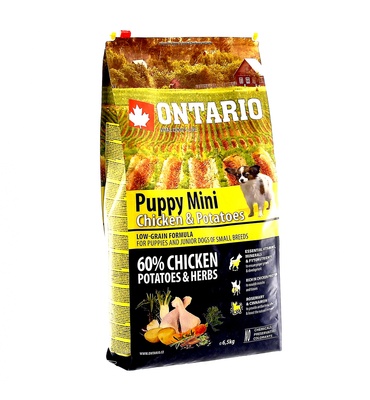 Image ontario Сухой корм для щенков малых пород с курицей и картофелем Puppy Mini Chicken&Potatoes (2,25 кг)