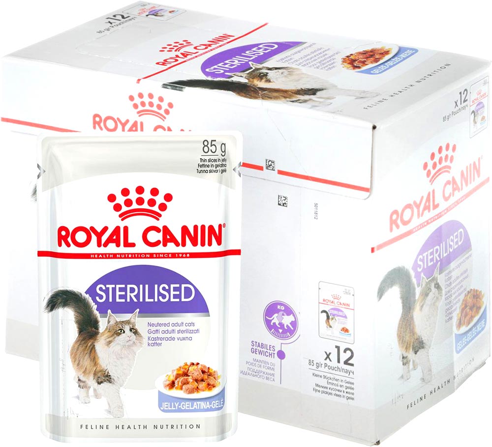 Image влажный корм для кошек Royal Canin Sterilised в желе 12 шт 0,085 кг