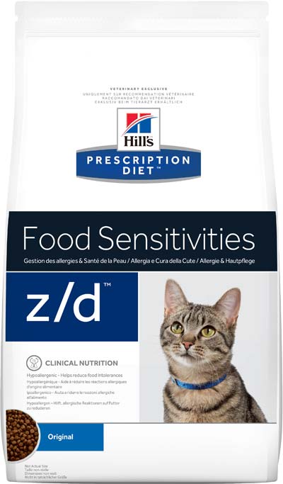 Image hill's Prescription Diet Сухой корм для кошек при лечении острой пищевой аллергии Feline z/d Food Sensitivities (2 кг)