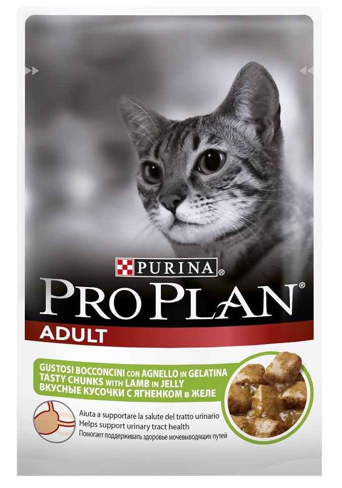 Image влажный корм для кошек Purina Pro Plan Adult Feline with Lamb pouch 0,085 кг