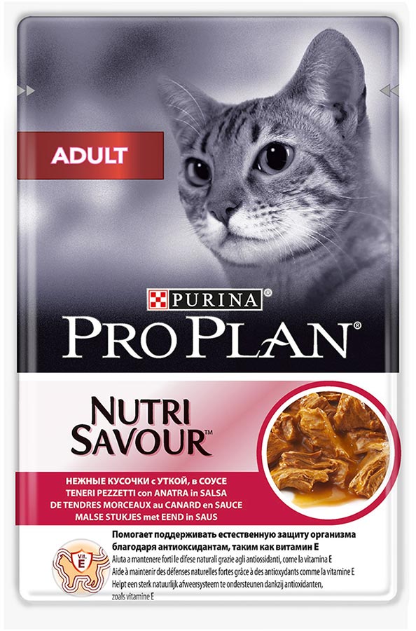 Image влажный корм для кошек Purina Pro Plan Adult Feline with Duck в соусе 0,085 кг