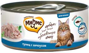 Image мнямс Консервы для кошек с тунцом и анчоусами в нежном желе (70 г)