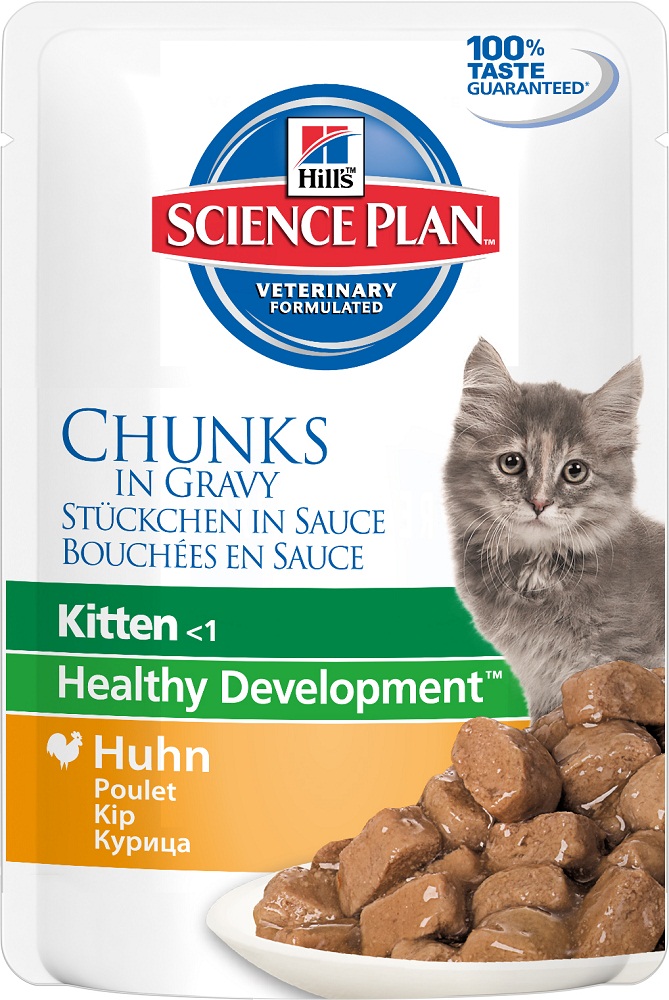 Image влажный корм для кошек Hills Science Plan Feline Kitten Healthy Development with Chicken Pouch 0,085 кг